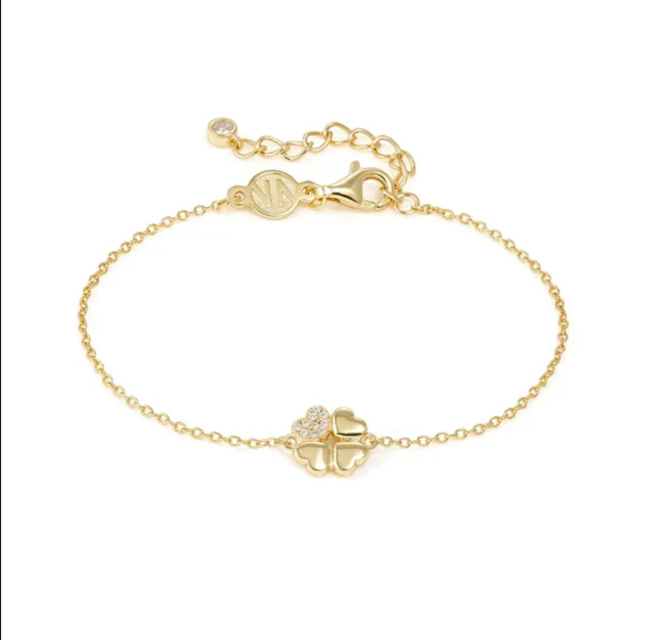 Nomination Petit Sparkle Gold Plated And Zirconia Four Leaf Clover Bracelet 242300/003