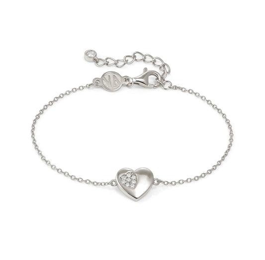 Nomination Petit Sparkle Silver Heart And Zirconia Bracelet 242300/004