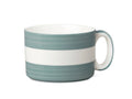 W.M Bartleet Wide Striped Mug Ocean Grey