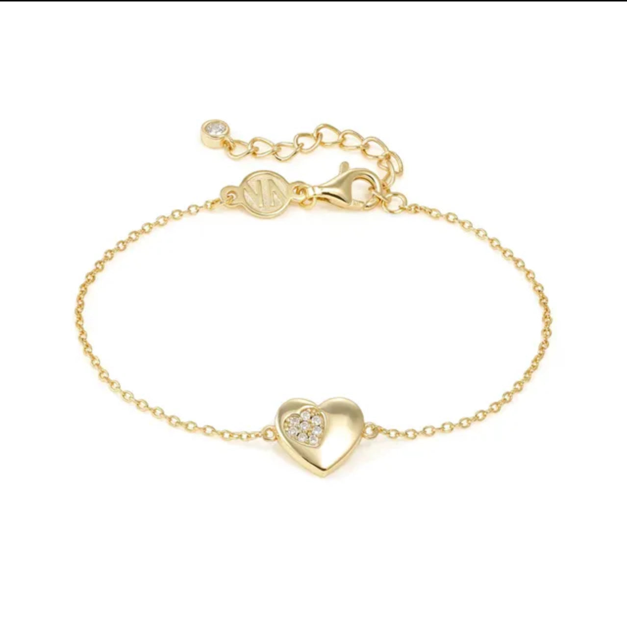 Nomination Petit Sparkle Gold Plated Heart And Zirconia Bracelet 242300/006