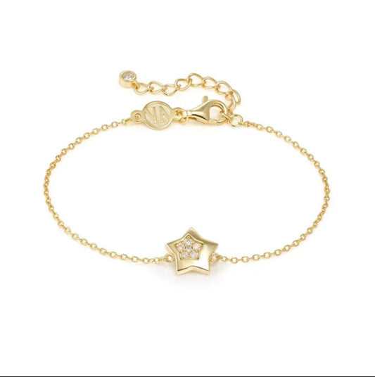 Nomination Petit Sparkle Gold Plated And Zirconia Star Bracelet 242300/009