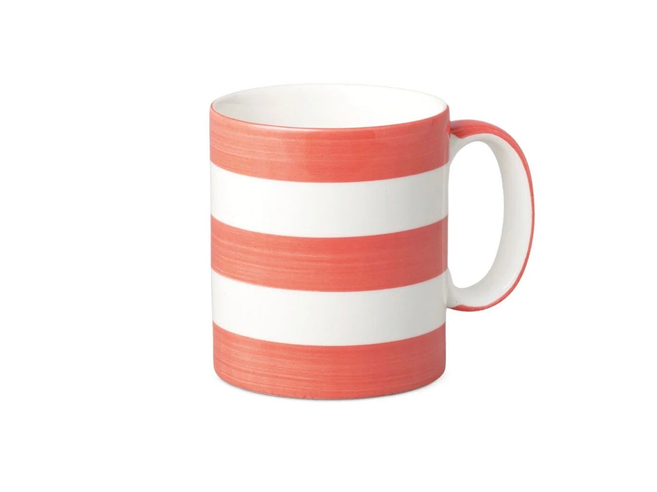W.M. Bartleet Espresso Cup Stripe Coral Pink Porcelain