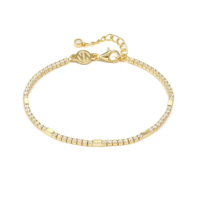Nomination Petit Sparkle Sterling Silver And Gold Plate Zirconia Tennis Bracelet 242301/012