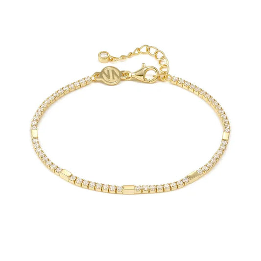 Nomination Petit Sparkle Sterling Silver And Gold Plate Zirconia Tennis Bracelet 242301/012