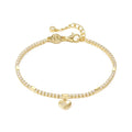 Nomination Petit Sparkle Sterling Silver With Gold Plating Tennis Bracelet With CZ And Heart 242302/006