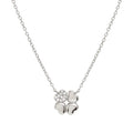 Nomination Petit Sparkle Sterling Silver Necklace With Cubic Zirconia And Four Leaf Clover Pendant 242303/001