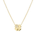 Nomination Petit Sparkle Sterling Silver With Gold Plating Necklace With Cubic Zirconia And Four Leaf Clover Pendant 242303/003