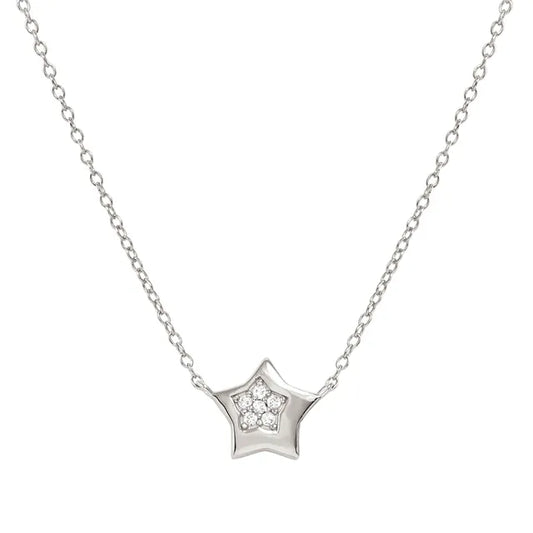 Nomination Petit Sparkle Sterling Silver Necklace With Cubic Zirconia And Star Pendant 242303/007