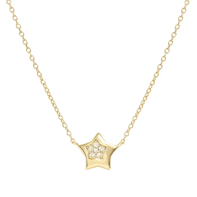 Nomination Petit Sparkle Sterling Silver With Gold Plating Necklace With Cubic Zirconia And Star Pendant 242303/009