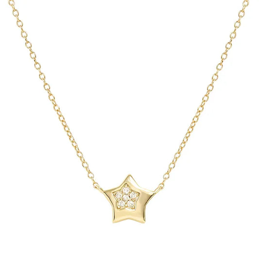 Nomination Petit Sparkle Sterling Silver With Gold Plating Necklace With Cubic Zirconia And Star Pendant 242303/009