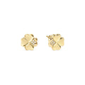 Nomination Petit Sparkle Sterling Silver With Gold Plating With Cubic Zirconia And Four Leaf Clover Earrings 242304/003