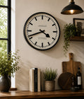 Acctim Clocks Lascelles Black Round Quartz Wall Clock 45cm/Retro/Black