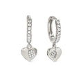 Nomination Petit Sparkle Sterling Silver With Cubic Zirconia Heart  Hoop Earrings 242305/004