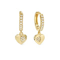 Nomination Petit Sparkle Sterling Silver With Gold Plating Cubic Zirconia Heart  Hoop Earrings 242305/006