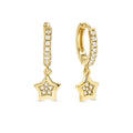 Nomination Petit Sparkle Sterling Silver With Gold Plating Cubic Zirconia Star Hoop Earrings 242305/009