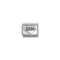 Nomination Stainless steel Composable Classic Link Silver With Black Engraving 2026 And Heart 330101/97