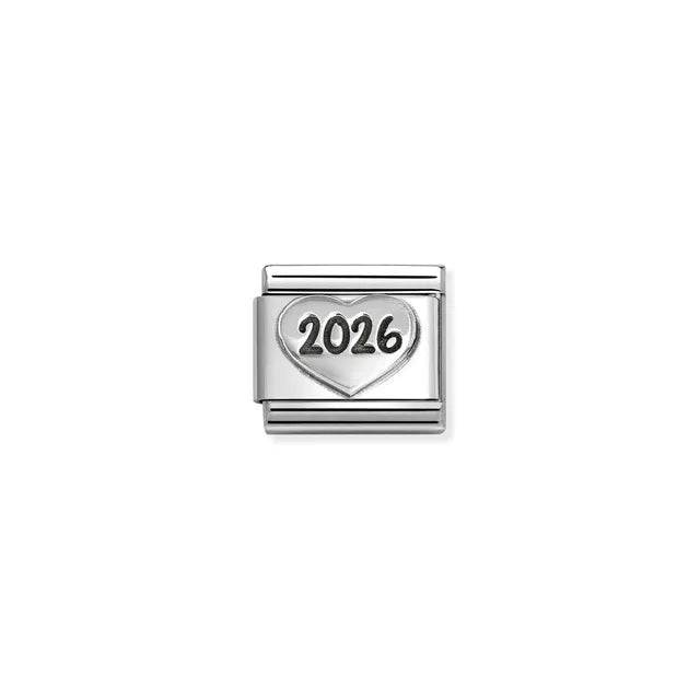 Nomination Stainless steel Composable Classic Link Silver With Black Engraving 2026 And Heart 330101/97