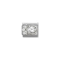 Nomination Stainless steel Composable Classic Link Silver With White Cubic Zirconia Drop 330329/01