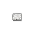 Nomination Stainless steel Composable Classic Link Silver Double Drop White Cubic Zirconia 330329/09