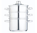 KitchenCraft Stainless Steel Three Tier Steamer, 18cm