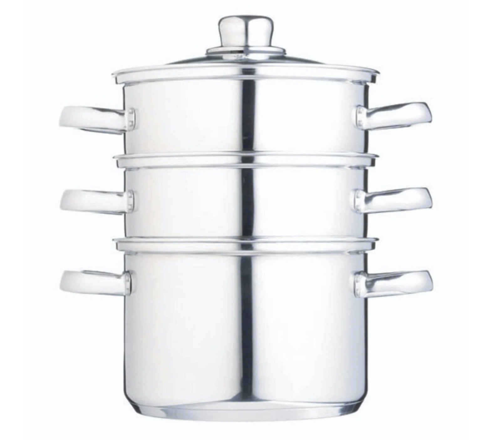 KitchenCraft Stainless Steel Three Tier Steamer, 18cm