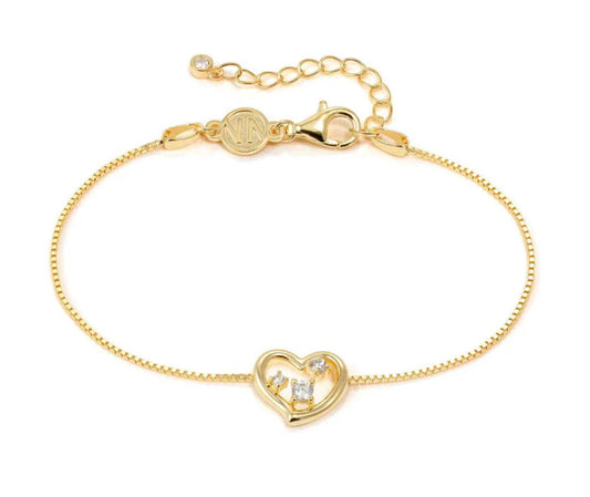 Nomination Silver With Gold Plating Dreams Beats Cubic Zirconia Heart Bracelet