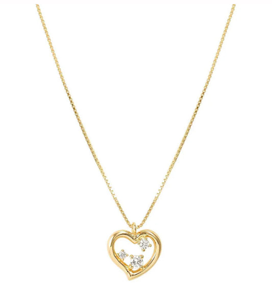 Nomination Silver With Gold Plating Dreams Beats Cubic Zirconia Heart Necklace 242602/006