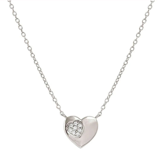 Nomination Silver Petit Sparkle Cubic Zirconia Heart Necklace 242303/004