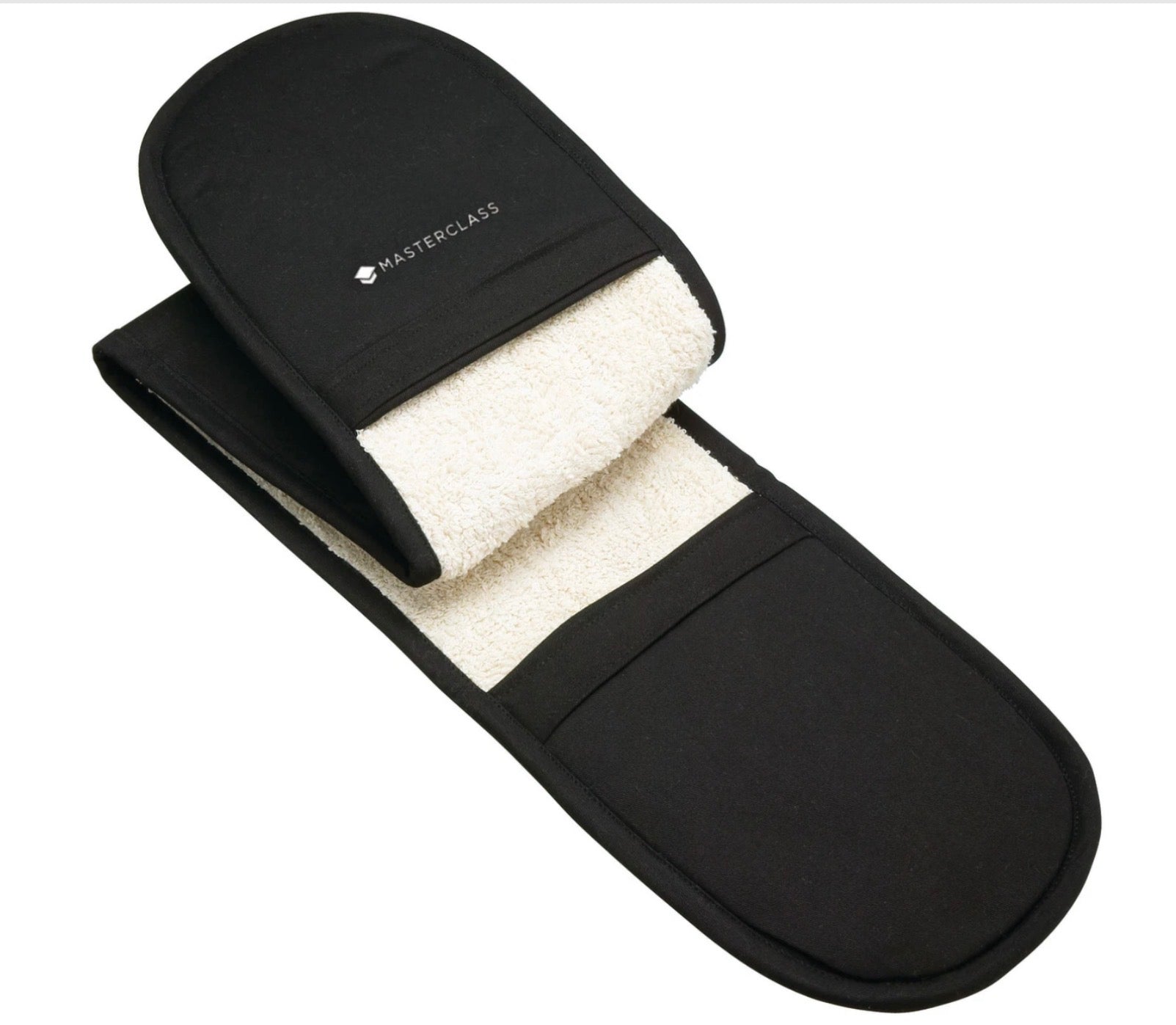 MasterClass Deluxe Professional Black Double Oven Glove Black