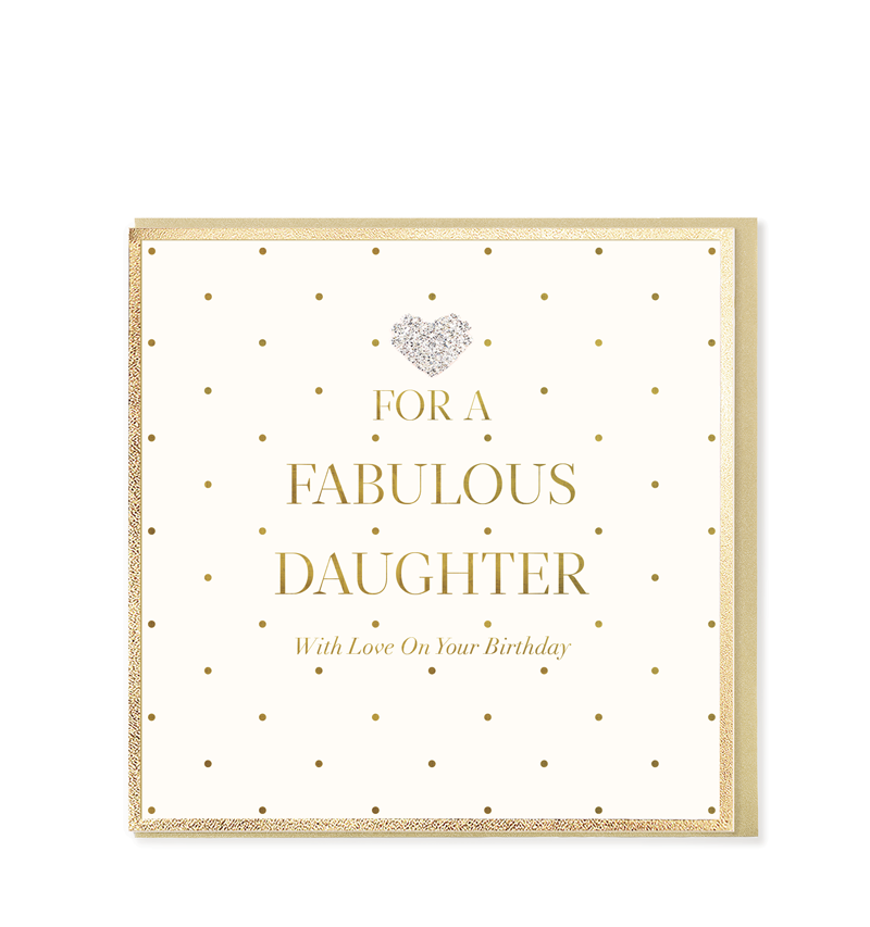 Hearts Designs Fabulous Daughter On Your Birthday Greetings Card