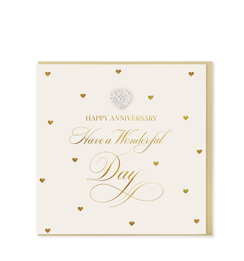 Hearts Designs Happy Anniversary Have A Wonderful Day Greetings Card