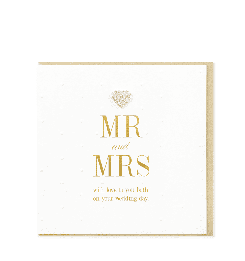 Hearts Designs Mad Dots Mr & Mrs Wedding Greetings Card