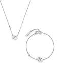 Olivia Burton Classic Hex Interlink Silver Tone Bracelet & Necklace Gift Set