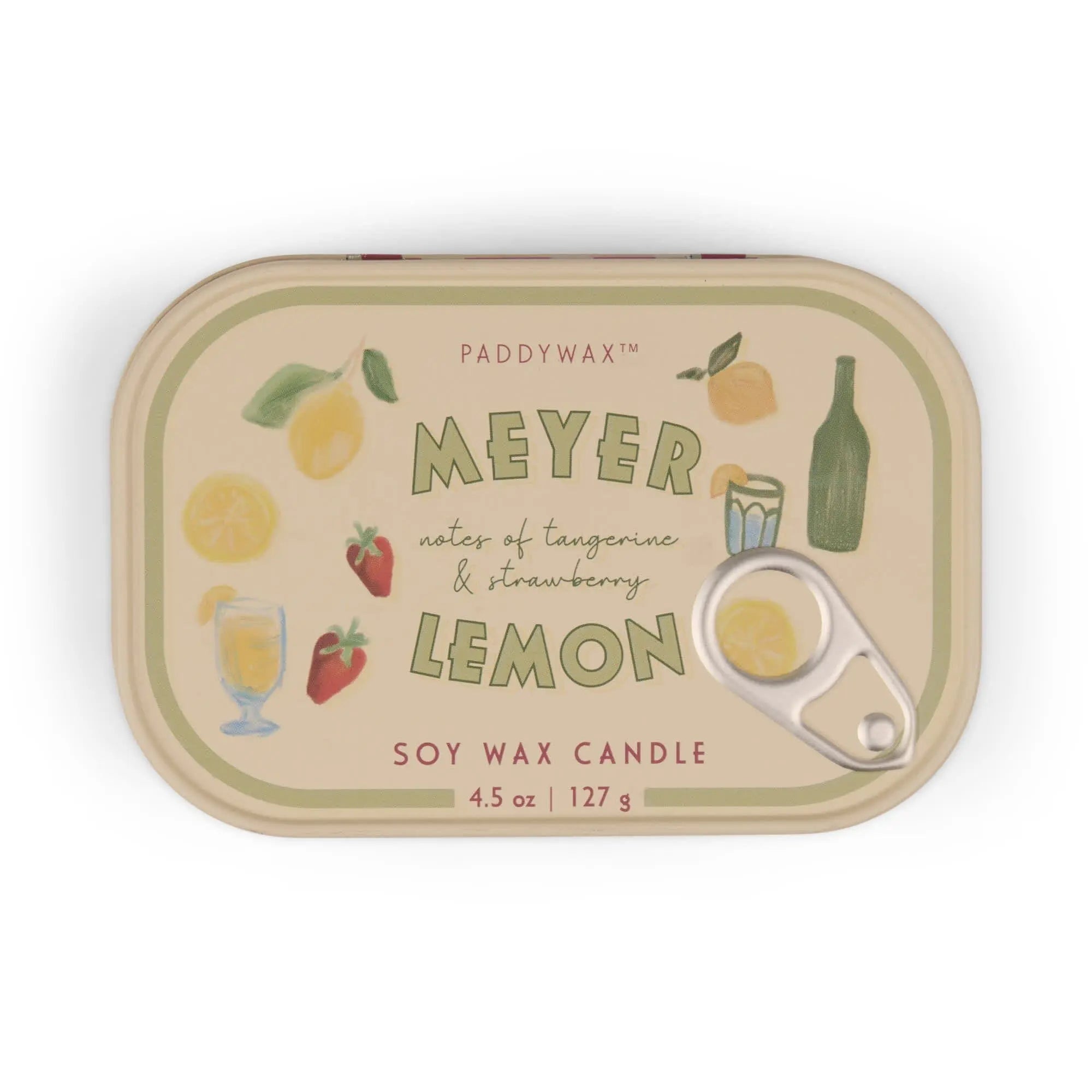 Paddywax Bistro 4.5 oz Tin Candle Meyer Lemon