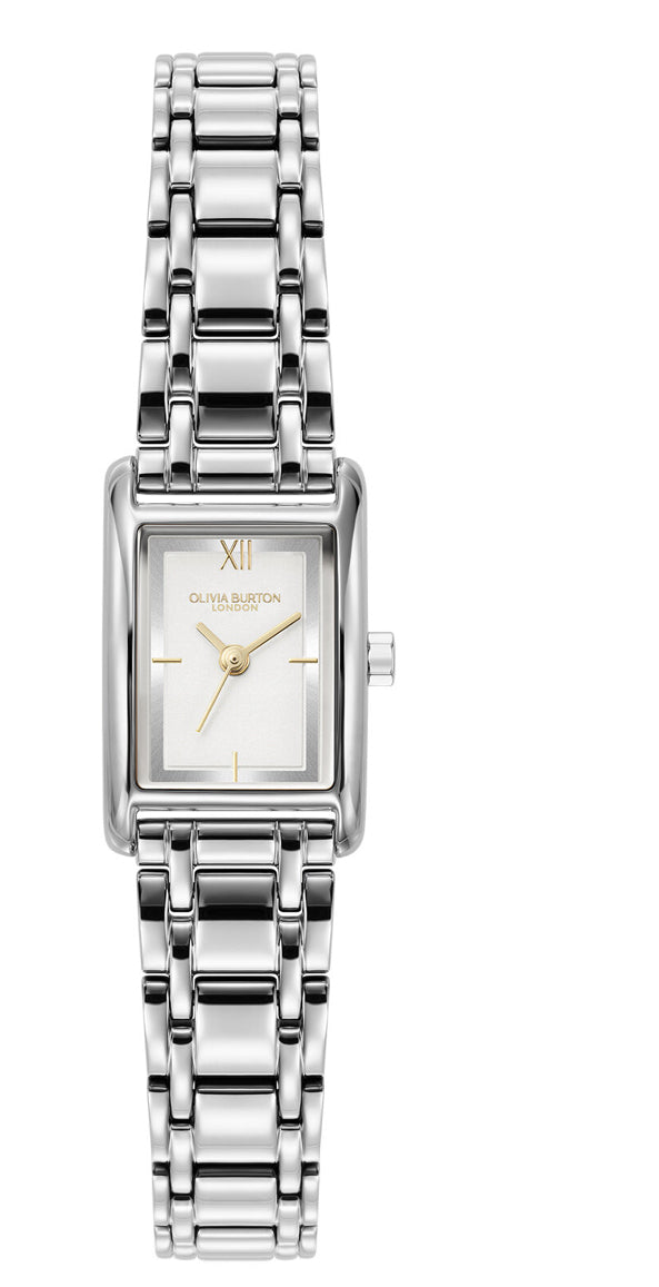 Olivia Burton Classic 16mm Mini Grove White & Silver Bracelet Watch