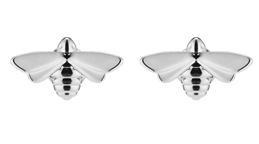Olivia Burton Signature Honey Bee Silver Tone Stud Earrings
