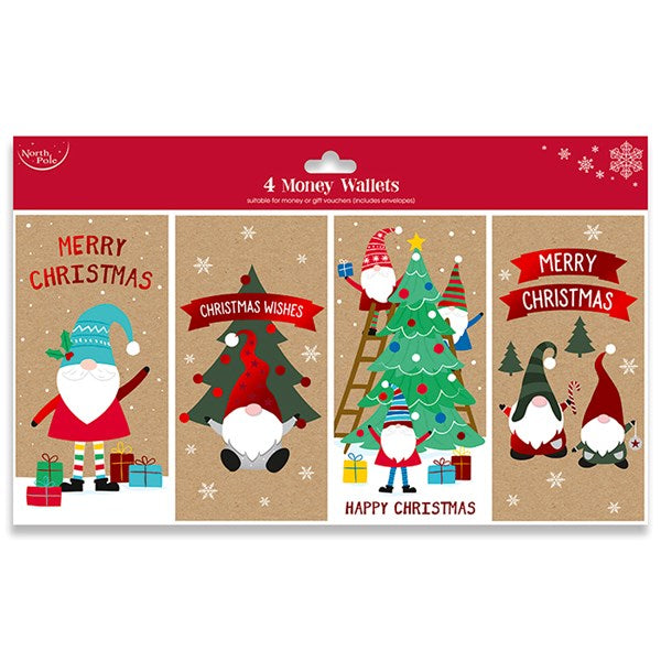 4 Pack Christmas Gonk Money Wallet