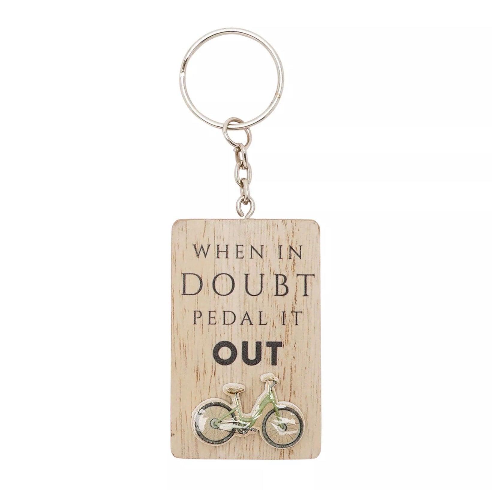 Cycling Wooden Keyring