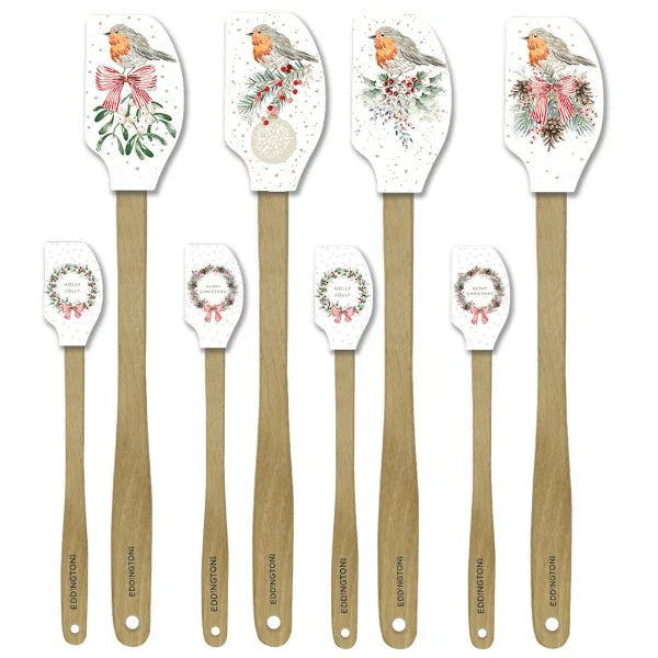 Eddingtons Christmas Silicone Baking Spatulas Robin Set of 2