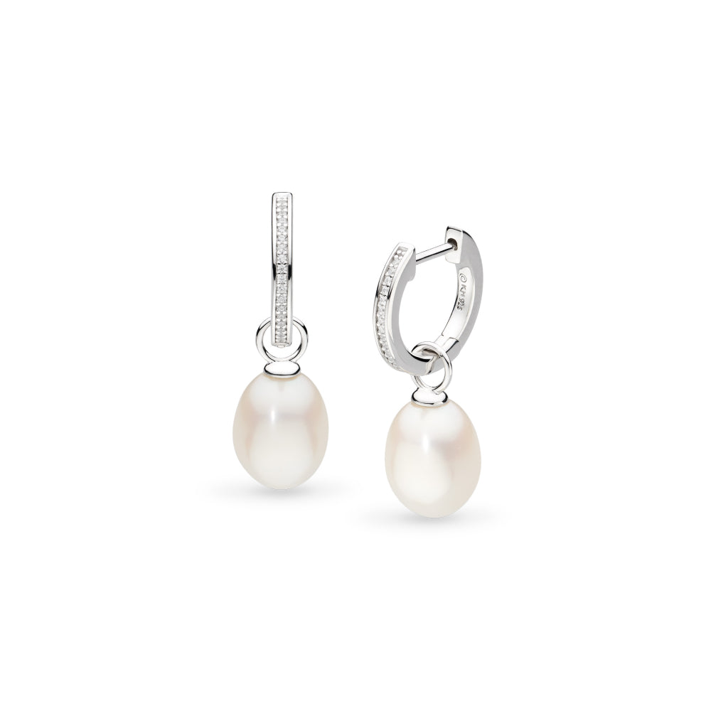 Kit Heath Revival Classic Pearl Glitz Hoop Drop Earrings
