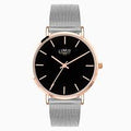 Limit Ladies WatchRose Gold Case and Stainless Steel Mesh Bracelet with Black Dial