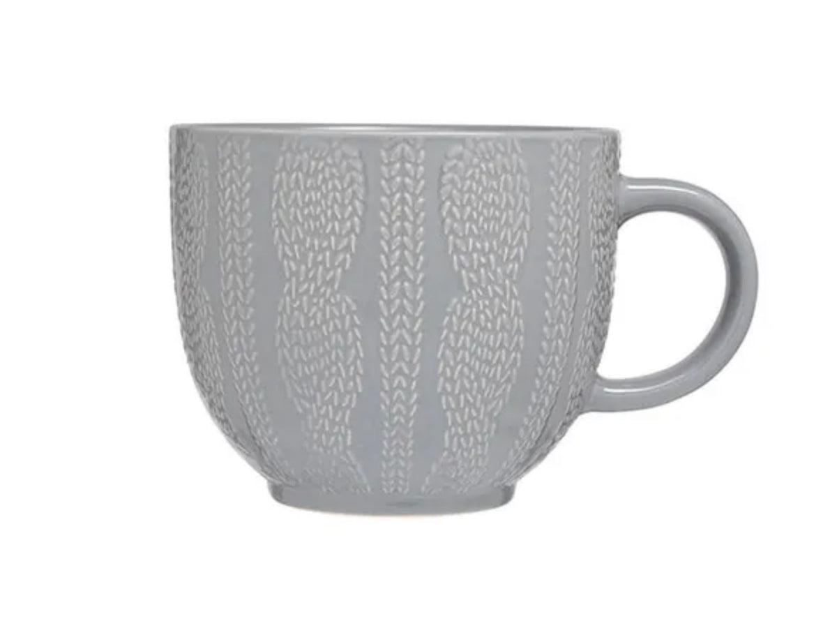 Siip Embossed Knit Grey Mug