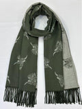 Eco Style Reversible Highland Cow 2 Scarf Olive