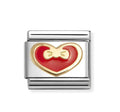 Nomination Stainless steel Composable Classic Link Silver With Gold And Red Enamel Heart With Bow 030283/33