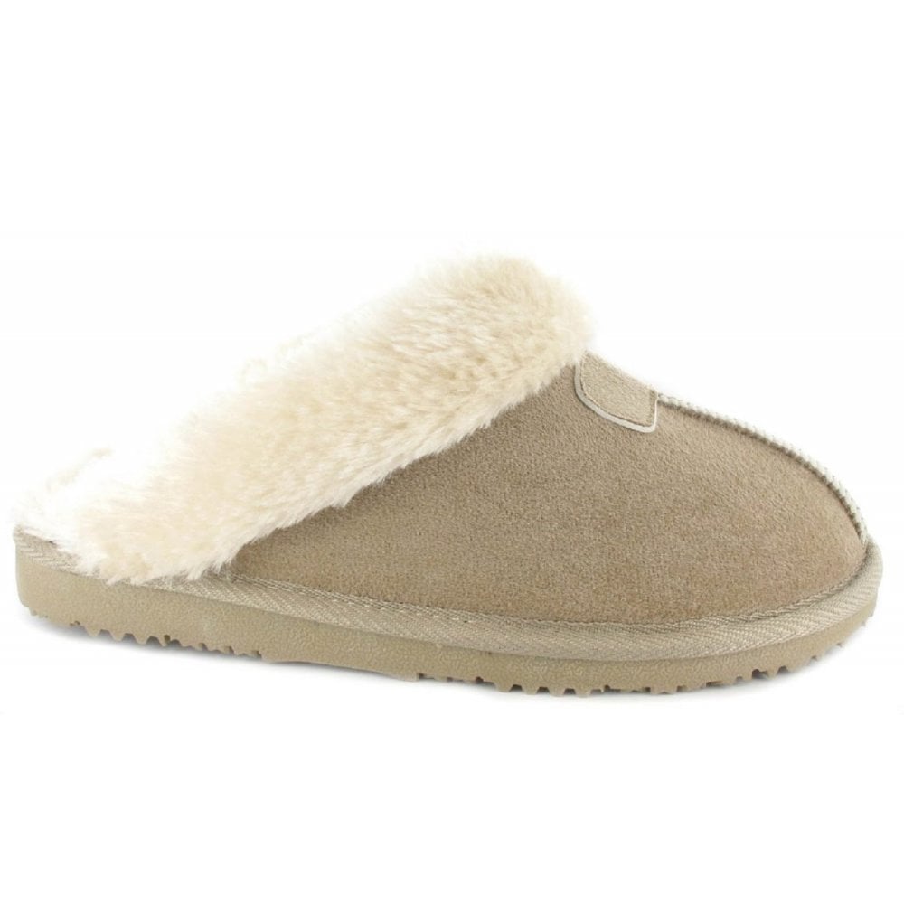 Ella Jill Beige Memory Foam Slippers Size 3