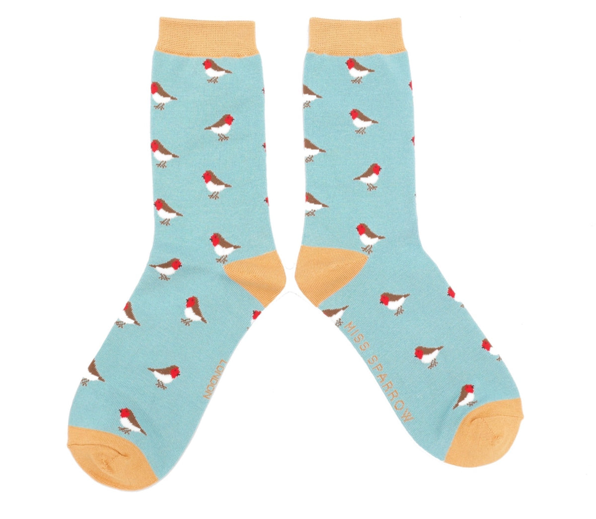 Miss Little Robins Socks Duck Egg