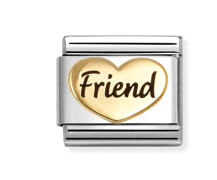 Nomination Stainless steel Link Yellow gold Heart plate Friend