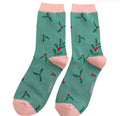Miss Sparrow Holly Sprigs Socks Green