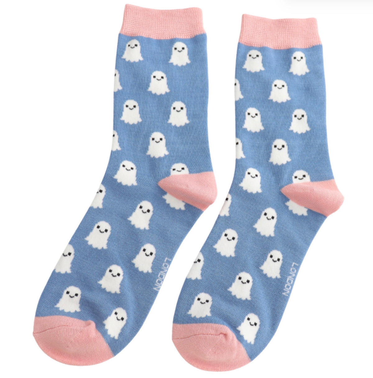 Miss Sparrow Friendly Ghosts Socks Denim
