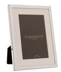 Impressions Silver Plated White Mount Photo Frame 4x6